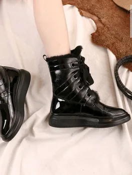 2020 novas outono e inverno as botas de neve de alguns modelos 34-42 tamanho real de lã de pêlo all-in-one sapatos femininos