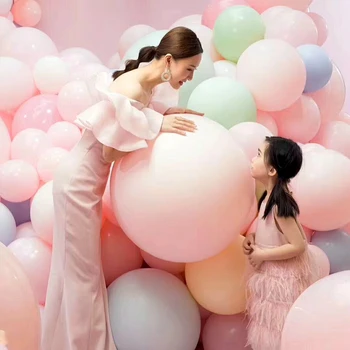 5pcs/lote 36 polegadas balões Jumbo Pastel Grande Hélio Macaron balão cor-de-Rosa de Látex balão de Casamento Arco Decoração