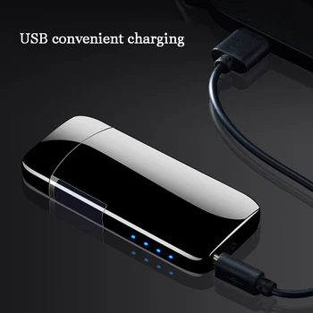 Novo Criativo USB Arco Isqueiro à prova de Vento Fumar Acessórios Elétricos Vela Acampamento mais leve Fornecedores Dropship