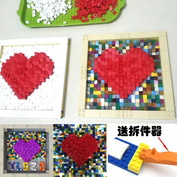 1000 pcs Amor de blocos de Construção de Pixel de Pintura Compatível Com os Amantes da Presente Criativo Ritual Sentido em forma de Coração Montado Brinquedo