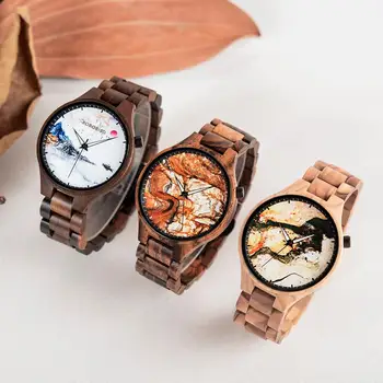 Relógio masculino BOBO PÁSSARO 2020 Novo Design de Madeira Relógios de Homens de Quartzo de Madeira Relógios de pulso Masculino Relógio de Presente reloj hombre Dropshipping