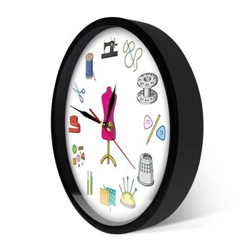 Alfaiataria, Quilting e a Costurar, Tempo de Costureira Relógio de Parede Moderno Personalizar O Rótulo de Costura Sinal de Relógio de Parede Personalizar Com Nome