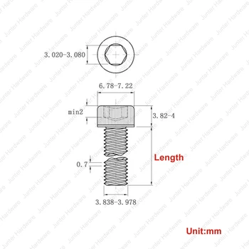 100pcs/monte M4(4 mm) A2 Aço Inoxidável Allen Borrões Hex sextavado de Todos os Parafusos de Rosca Métrica DIN912