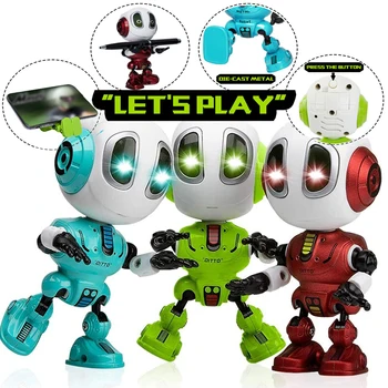 Vapor Inteligente Falando Robô de Brinquedo DIY Gesto Eletrônica Removível Boneca Brinquedo Cabeça Toque do Sensor do DIODO emissor de Luz de Deformação da Liga de Robô