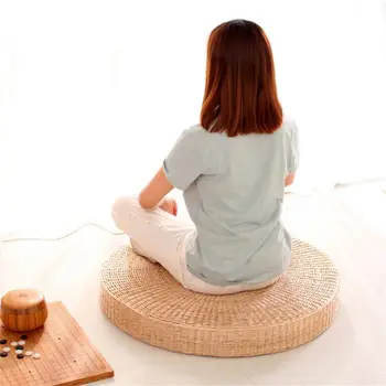 40cm de Vime, Chá Cerimônia de Adoração a Buda Almofada de Meditação Espessamento Meditação Pupa Sentado Almofada Futon Tatami Tapete de Yoga