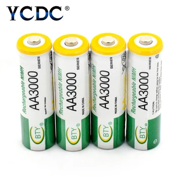 YCDC Preço mais baixo Bateria Recarregável AA BTY AA LR6 HR6 KAA 3000mAh Recarregável Ni-MH Bateria Multi-propósito de Energia