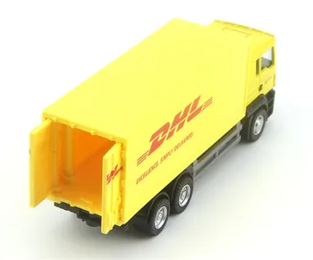 Venda quente 1:64 DHL Caminhão Liga de Modelo de Simulação de Engenharia de Transporte Deslizante Carro de Brinquedo,Crianças, Presente de Aniversário,Frete Grátis