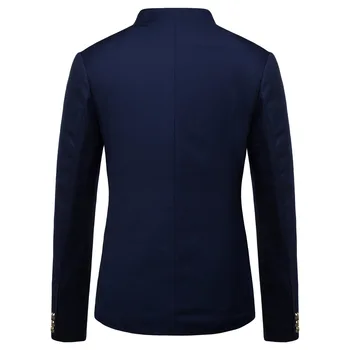 2021 primavera masculina da nova tendência de moda stand colarinho terno botão decoração blazer Elegantes Mens Jaqueta de Terno Slim Fit