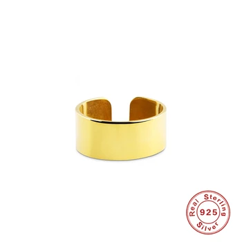 CANNER Real de 925 Prata Esterlina de Moda Simples de Abrir o Anel Para as Mulheres da Cor do Ouro Senhora índice de Anéis de Dedo de Jóias anillos