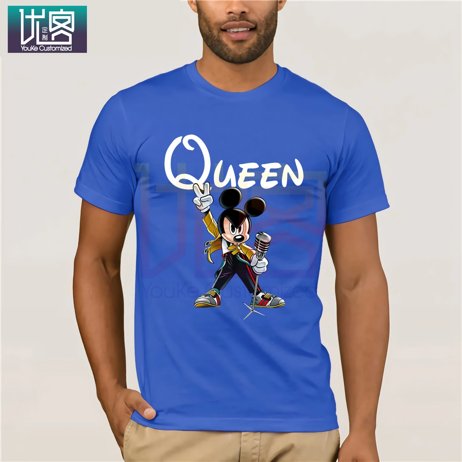 Mickey Freddie Mercury do Queen T-Shirts 2020 Verão masculina de Manga Curta T-Shirt Tops de Verão Tees de Algodão O Pescoço T-Shirt